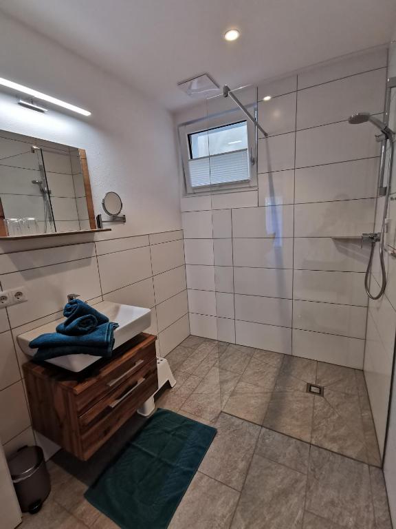 Koupelna v ubytování Feine Bleibe
