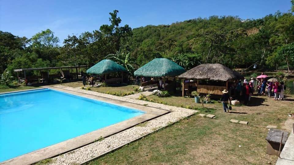 ein Resort mit einem Pool und einigen Hütten in der Unterkunft Sevilleja's farm danglas abra in Bangued