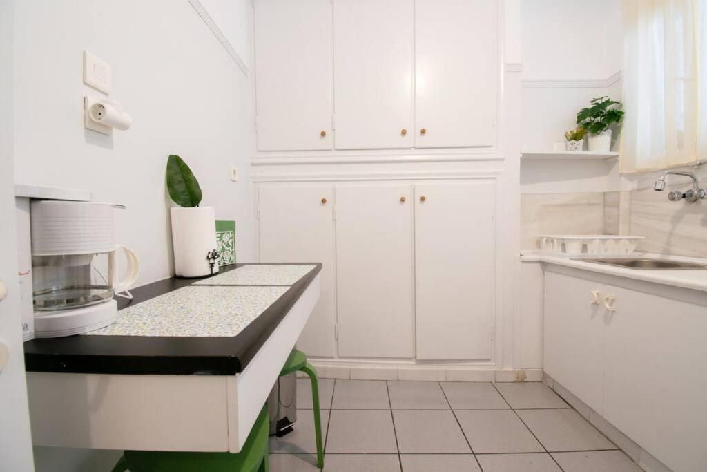 Kuchyň nebo kuchyňský kout v ubytování Chic Kastella Apt by Mikrolimano