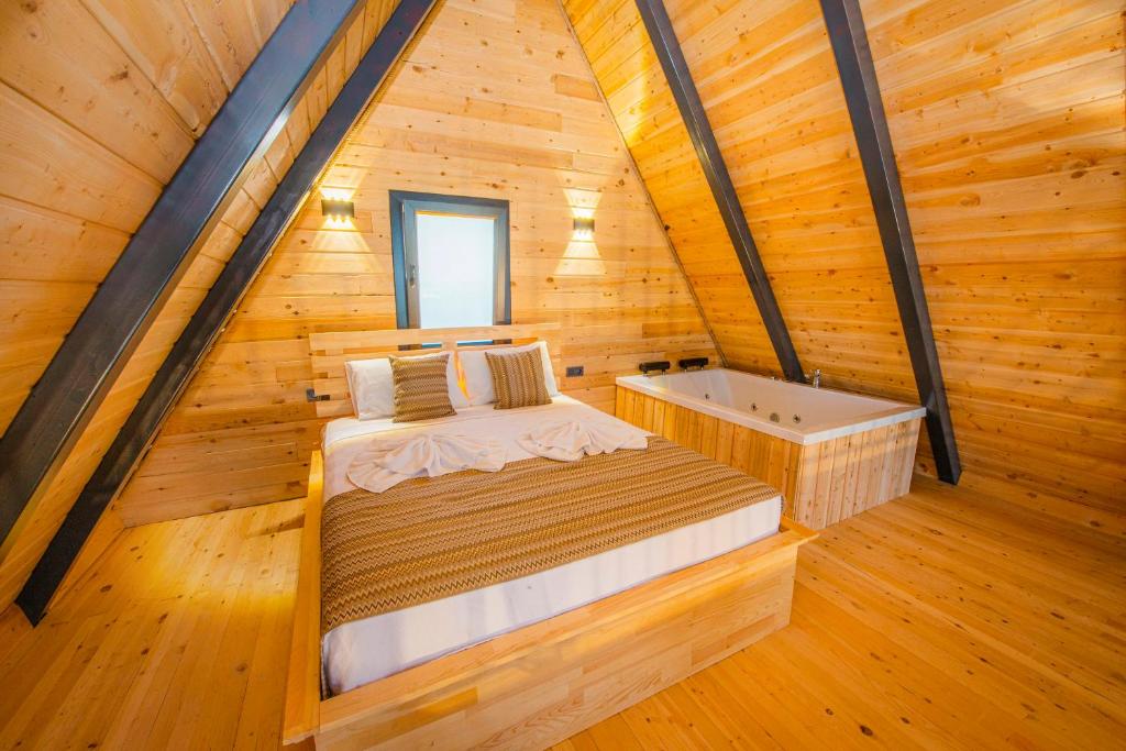 Postel nebo postele na pokoji v ubytování Sea Hill Faralya