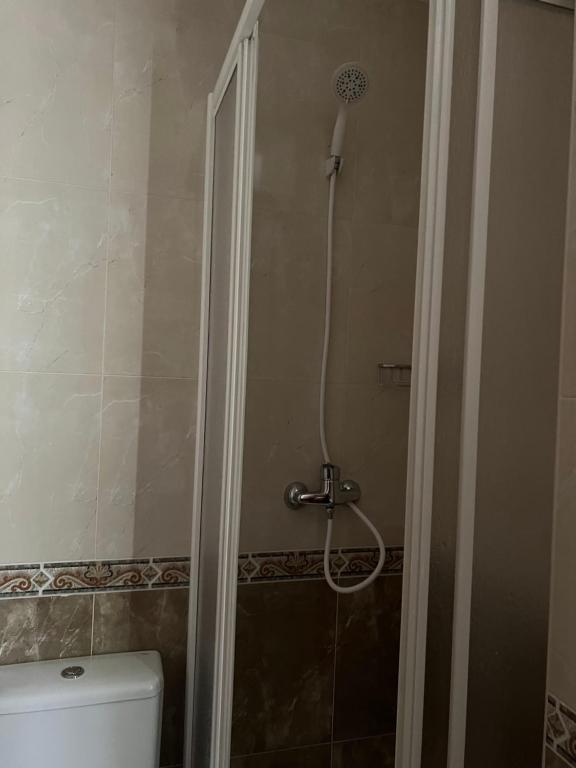 a shower in a bathroom with a toilet at Comodidad en el Centro de Haro in Haro