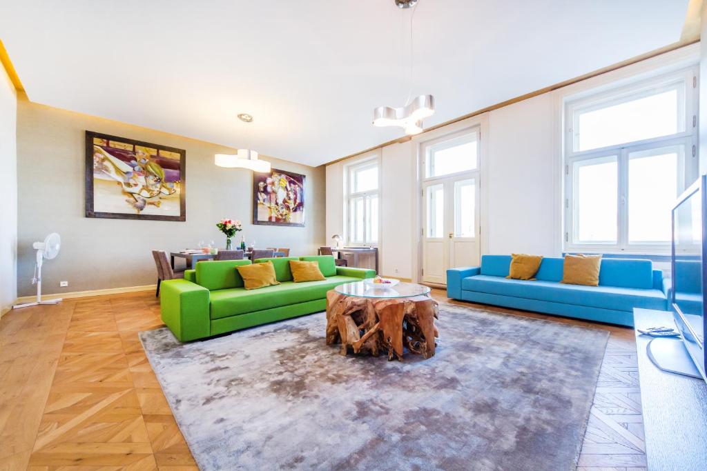 Posezení v ubytování Bellevue Apartment