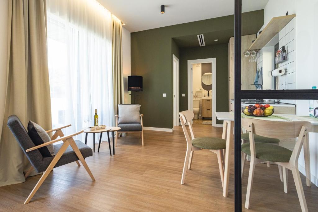 Kuchyň nebo kuchyňský kout v ubytování Apart Hotel Kundzuli