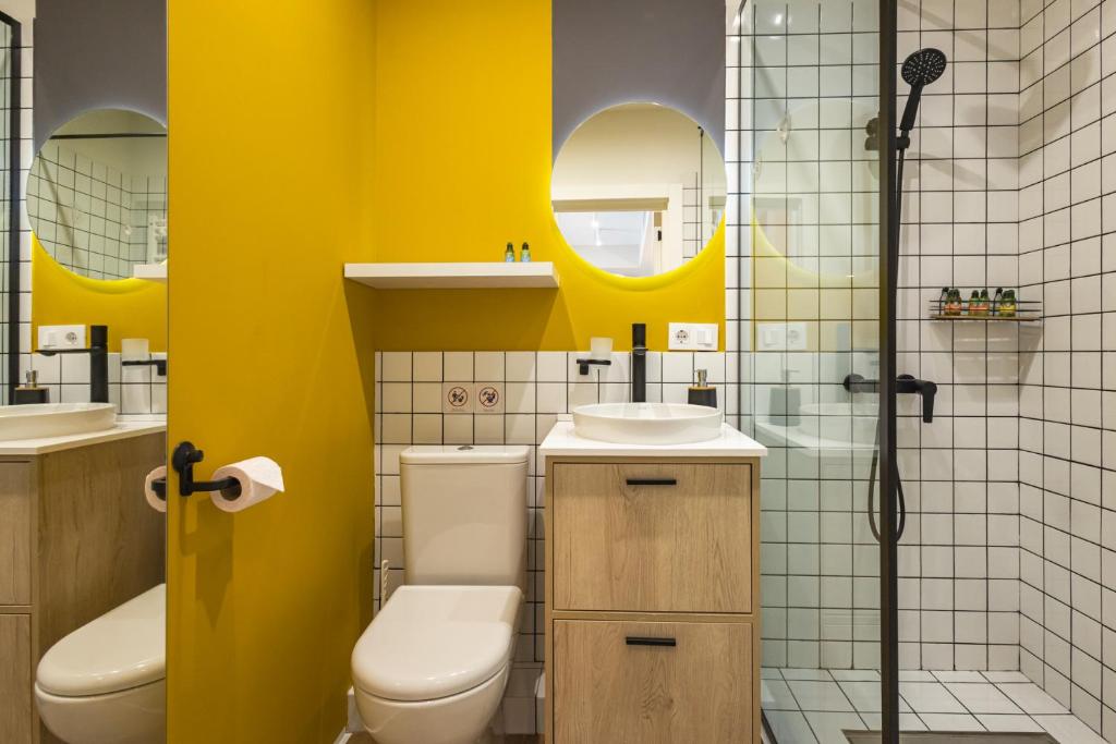 Koupelna v ubytování Apart Hotel Kundzuli