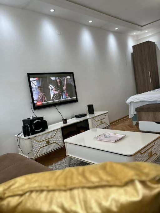 TV a/nebo společenská místnost v ubytování Stan na dan Mercur
