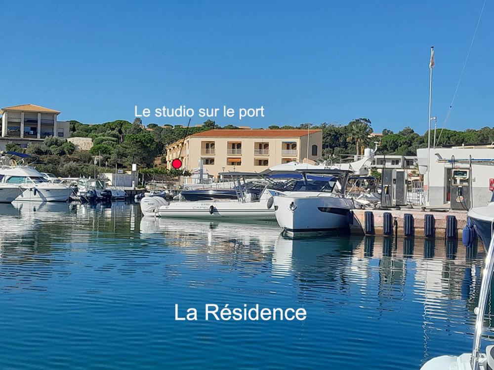 un groupe de bateaux sont amarrés dans une marina dans l'établissement Gites.sassone à Sant Ambroggio, à 50m de la mer., à Lumio