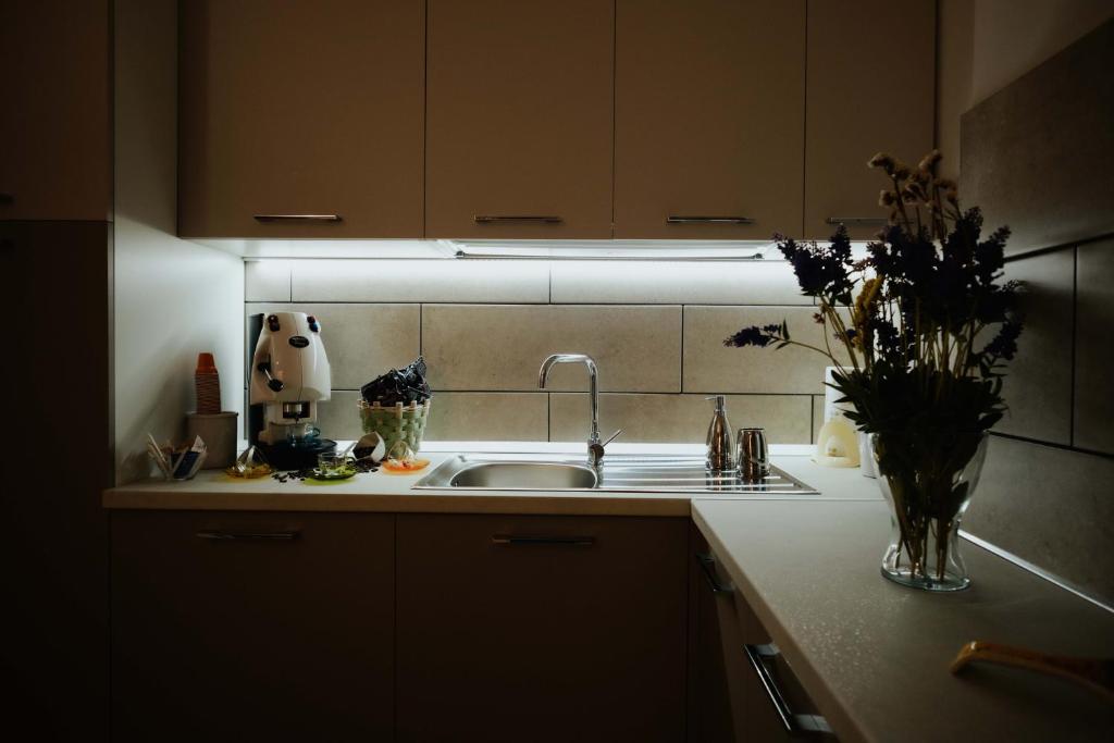 A kitchen or kitchenette at Le stanze nel Castello