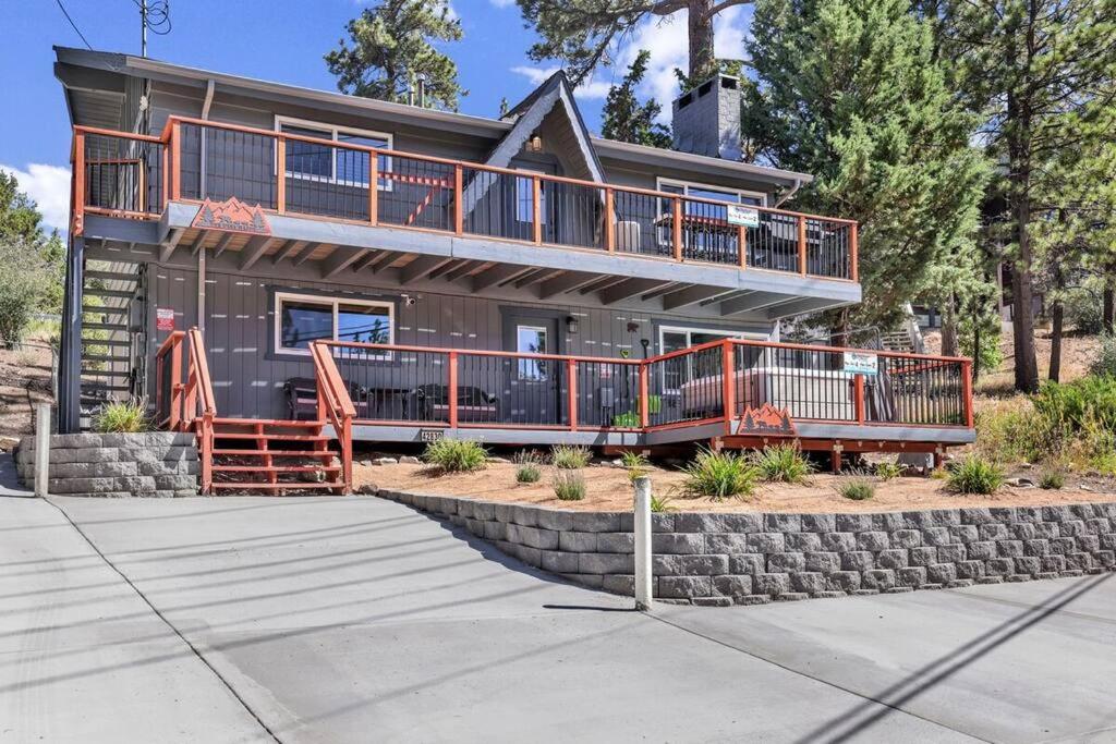 a house with a large deck on the side of it at Ursa Major- Ultra Modern Resort Duplex- in Big Bear Lake