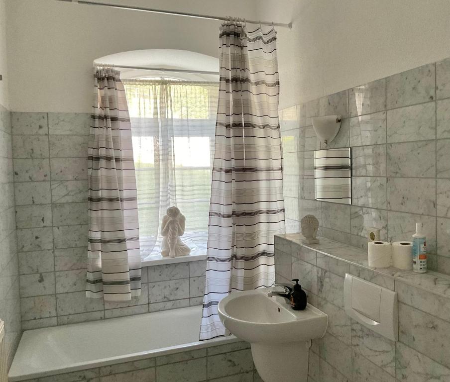 Koupelna v ubytování Elbenland Apartments Sächsische Schweiz