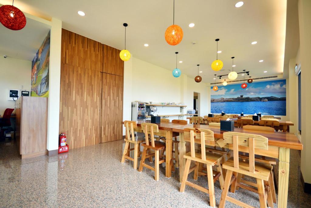 Eldhús eða eldhúskrókur á Taitung Blue Sea Villa