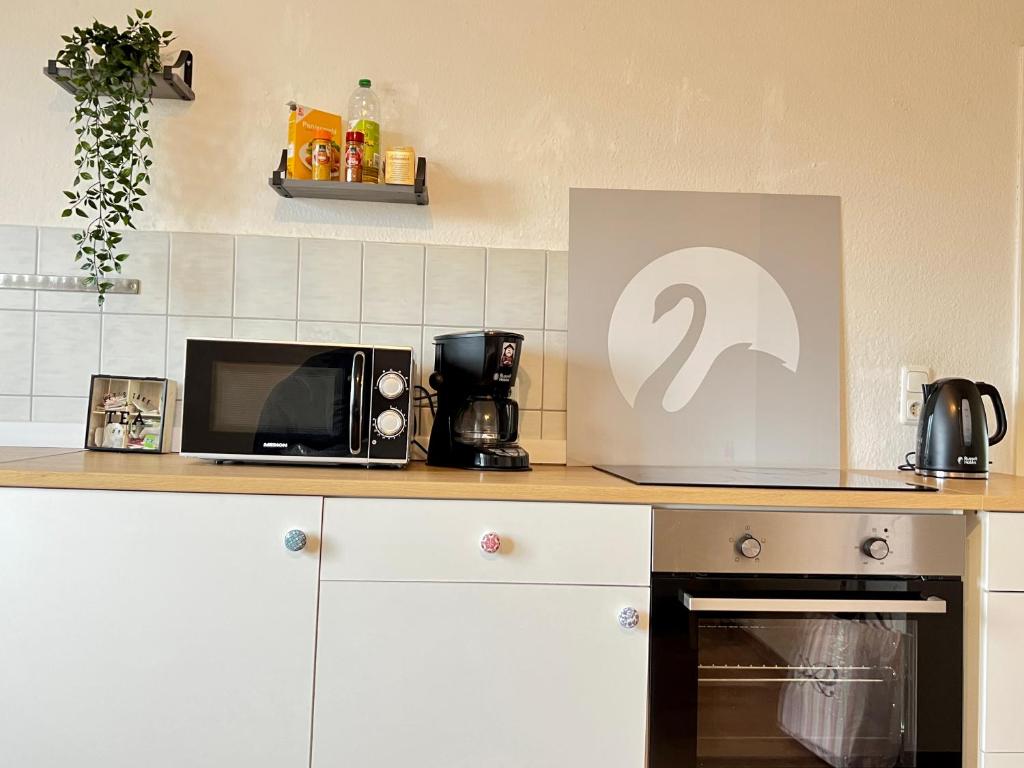 Kuchyň nebo kuchyňský kout v ubytování Der Schwan 7 - 3 Schlafzimmer - 2 Balkone - zentral - 100 qm