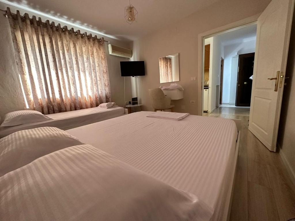 Ένα ή περισσότερα κρεβάτια σε δωμάτιο στο Klinti's apartment