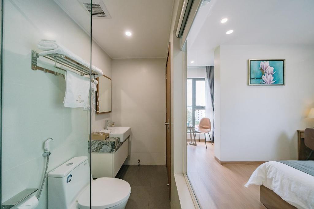 Koupelna v ubytování CAT BA ECO HOTEL