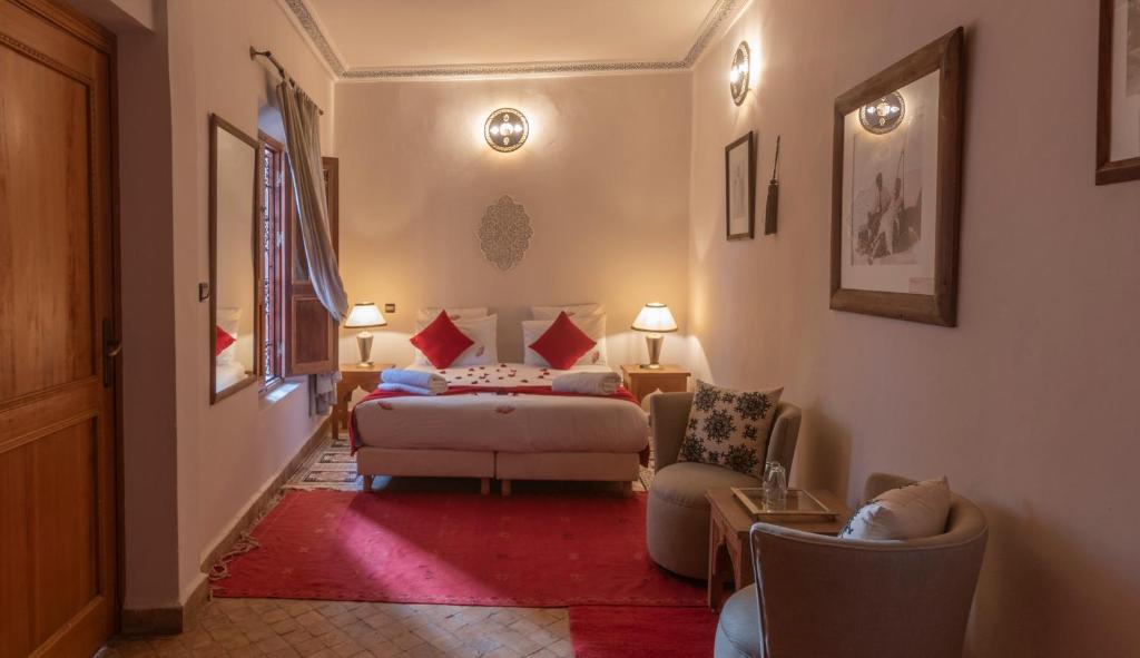 Postel nebo postele na pokoji v ubytování Riad Anais Marrakech