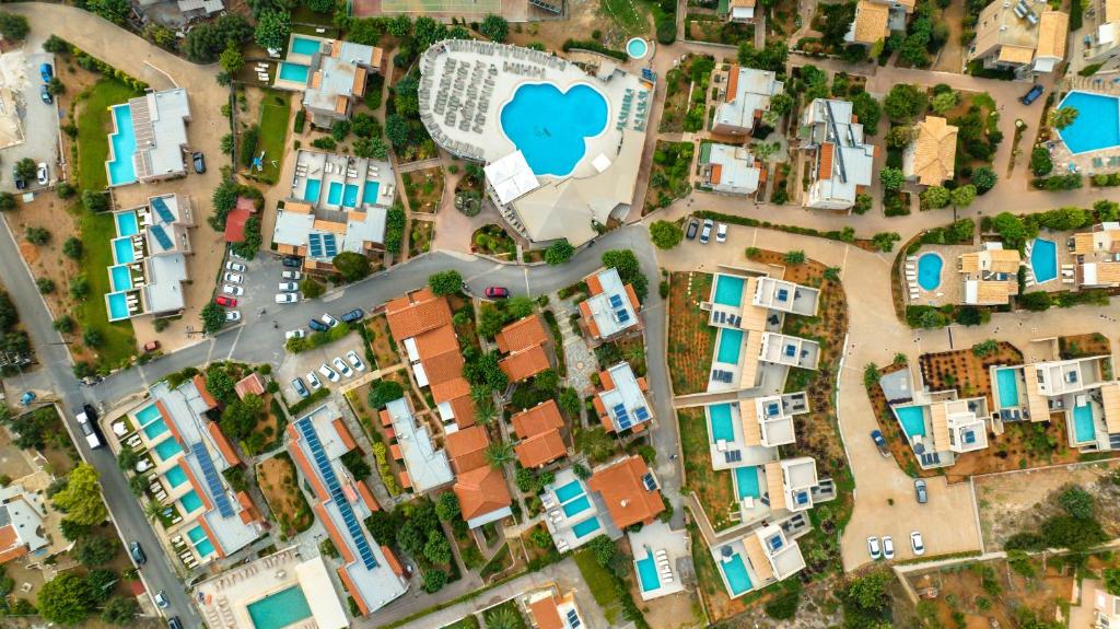 an overhead view of a city with houses at Marni Village in Hersonissos