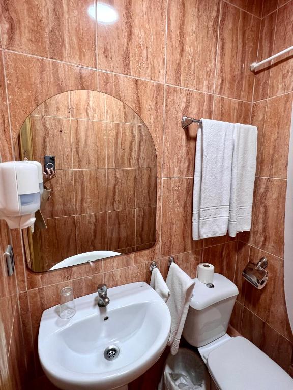 Koupelna v ubytování Hospederia del Pilar