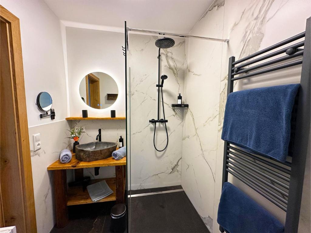 Koupelna v ubytování Appartement Bergmann