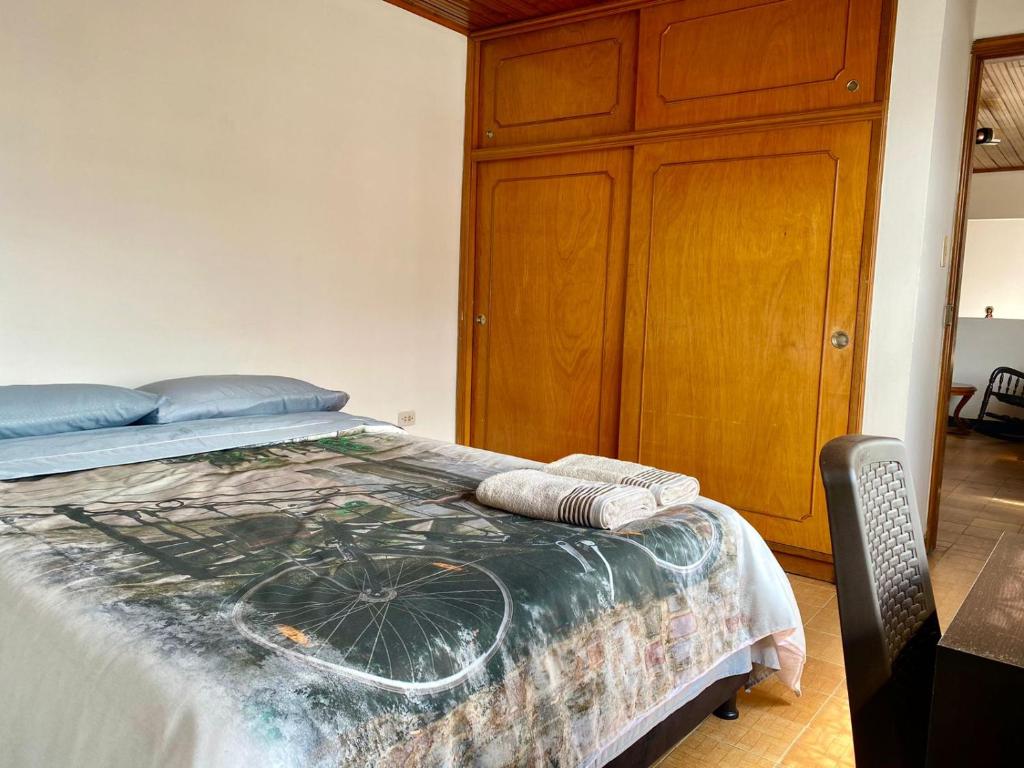 Rúm í herbergi á Casa Bianca