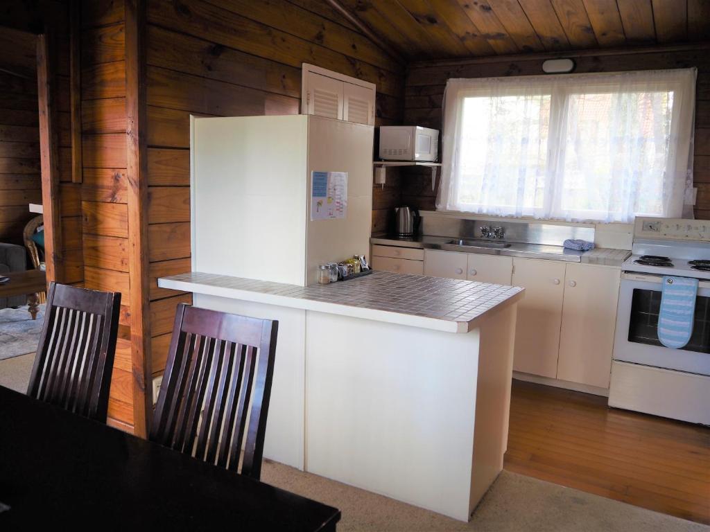 Kuchyň nebo kuchyňský kout v ubytování Edgewater Motel