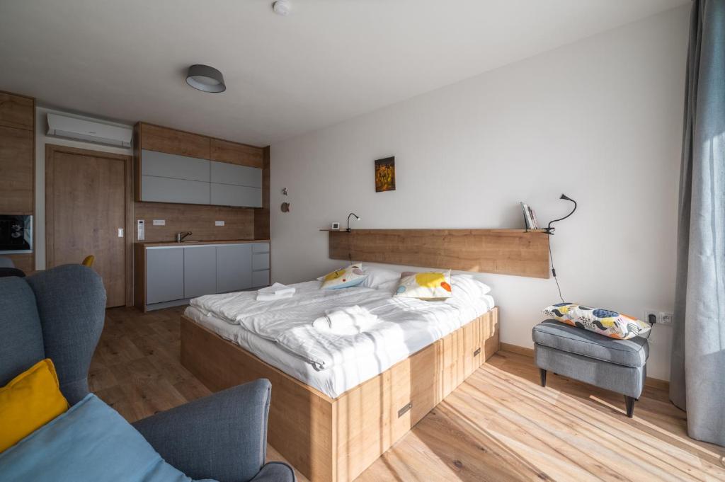 Łóżko lub łóżka w pokoju w obiekcie RELAX PARK Třeboň II