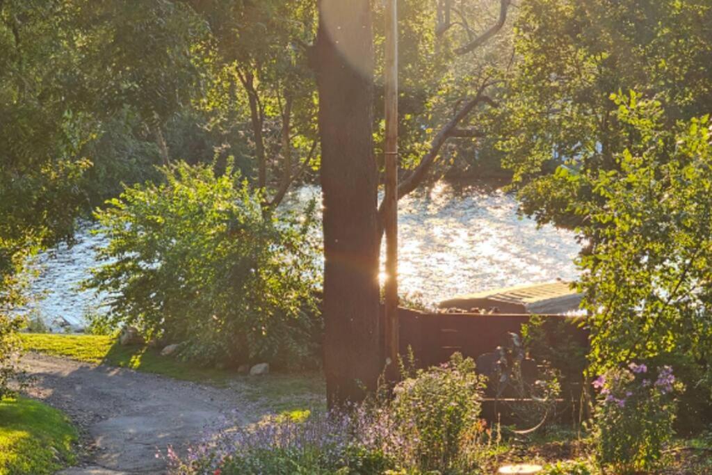 a body of water with the sun shining on it at Indian Lake House in Worcester