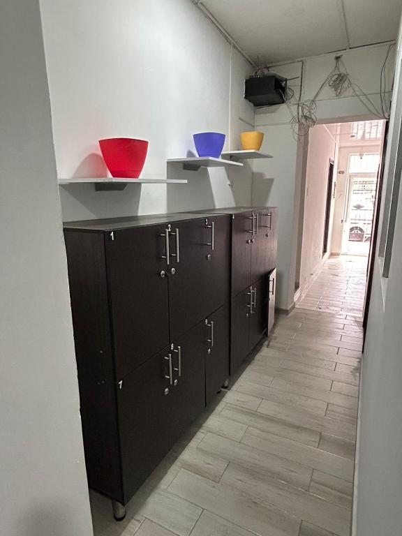 Kuchyň nebo kuchyňský kout v ubytování Hostel Quinta Camacho
