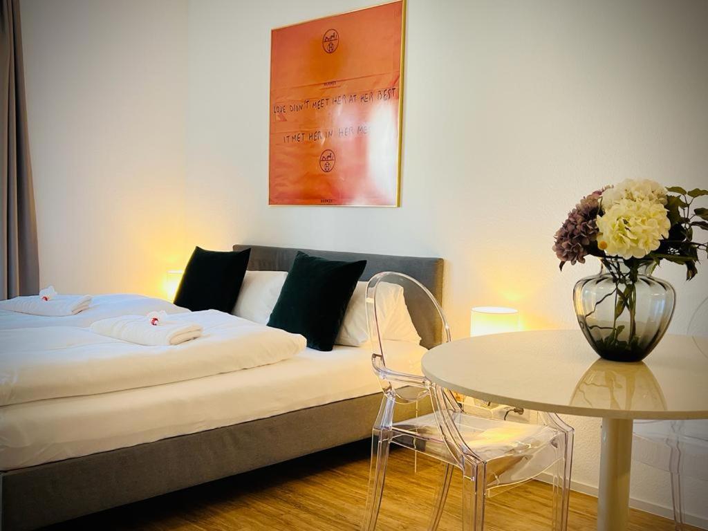 Postel nebo postele na pokoji v ubytování Casa Bella Metzingen