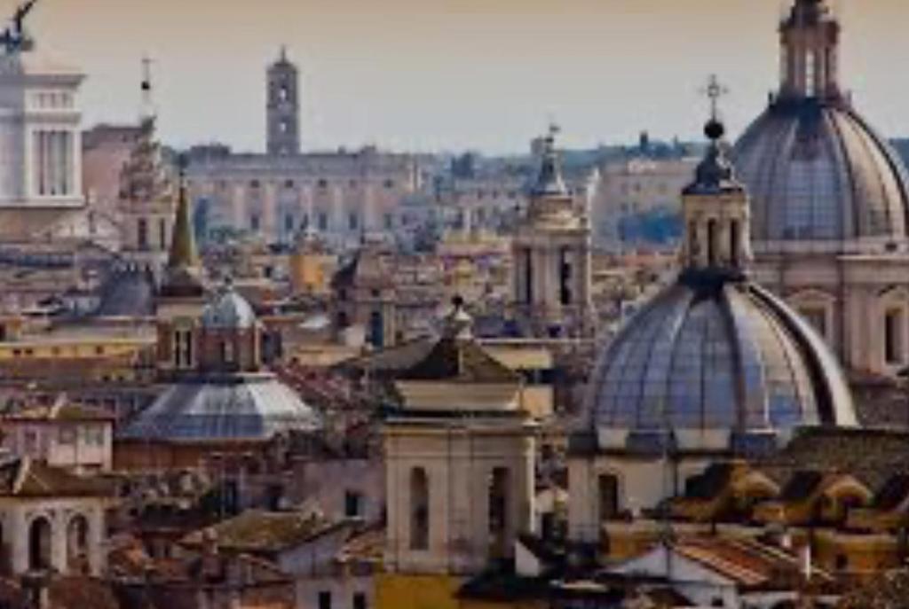 a view of a city with buildings and domes at holiday home in the Vatican in Rome