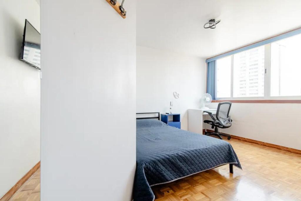 Ένα ή περισσότερα κρεβάτια σε δωμάτιο στο Habitación c/baño independiente, a unos min del Centro Histórico