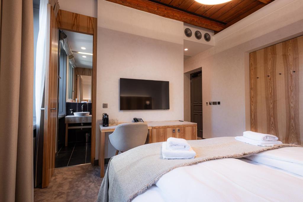 Postel nebo postele na pokoji v ubytování Hotel ALBRECHT