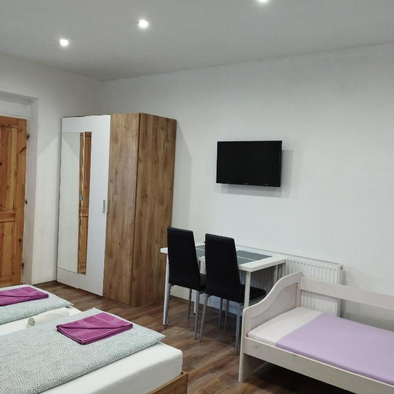 TV a/nebo společenská místnost v ubytování Apartmány 77