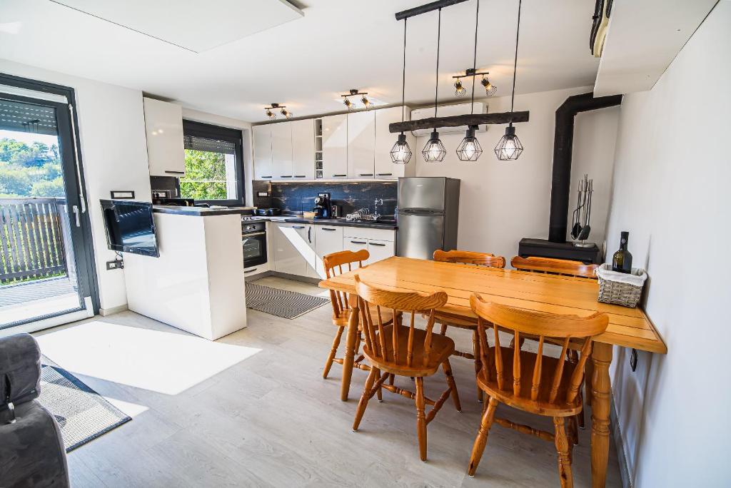 Kuchyň nebo kuchyňský kout v ubytování Holiday Home Aleks