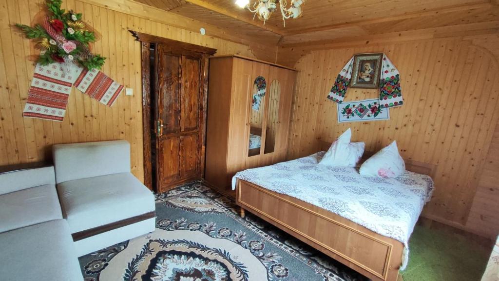 Postel nebo postele na pokoji v ubytování У Василини