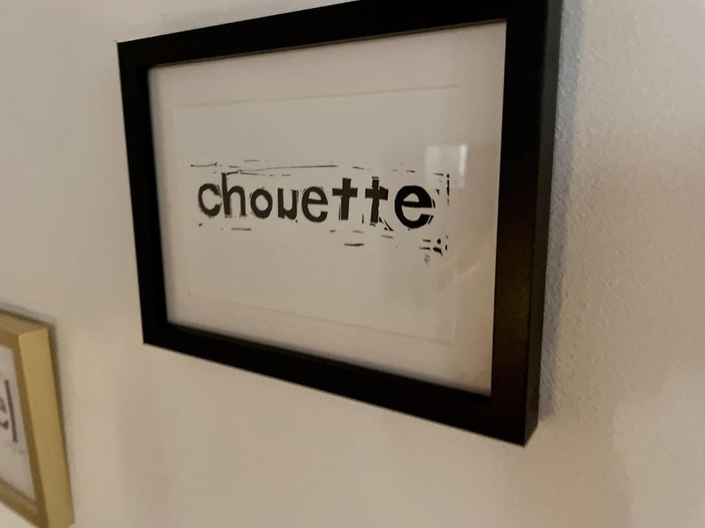 a picture of the word chocolate written on a wall at Le Taurillou 