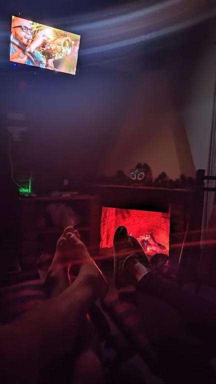 TV a/nebo společenská místnost v ubytování Cabañas Pequeño Paraíso