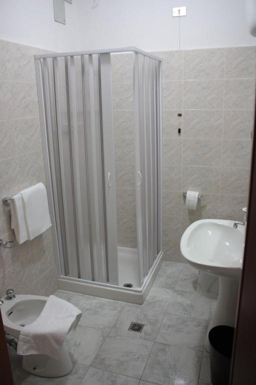 Koupelna v ubytování Hotel Tre Monti