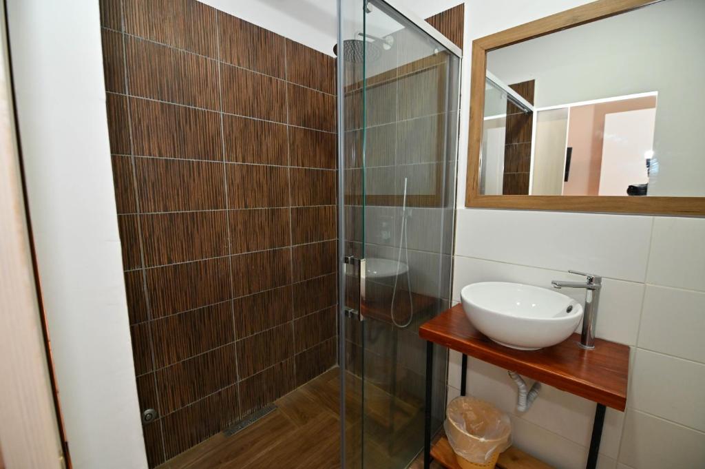 Koupelna v ubytování Hotel Globo