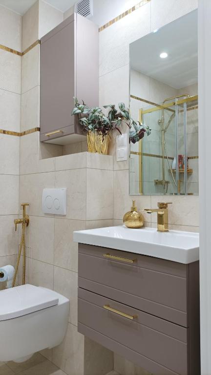 Koupelna v ubytování Apartament MAX