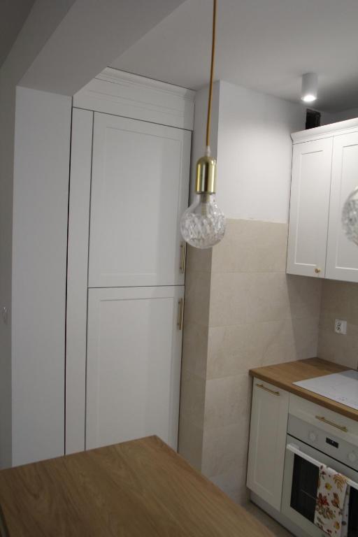 Kuchyň nebo kuchyňský kout v ubytování Apartament MAX
