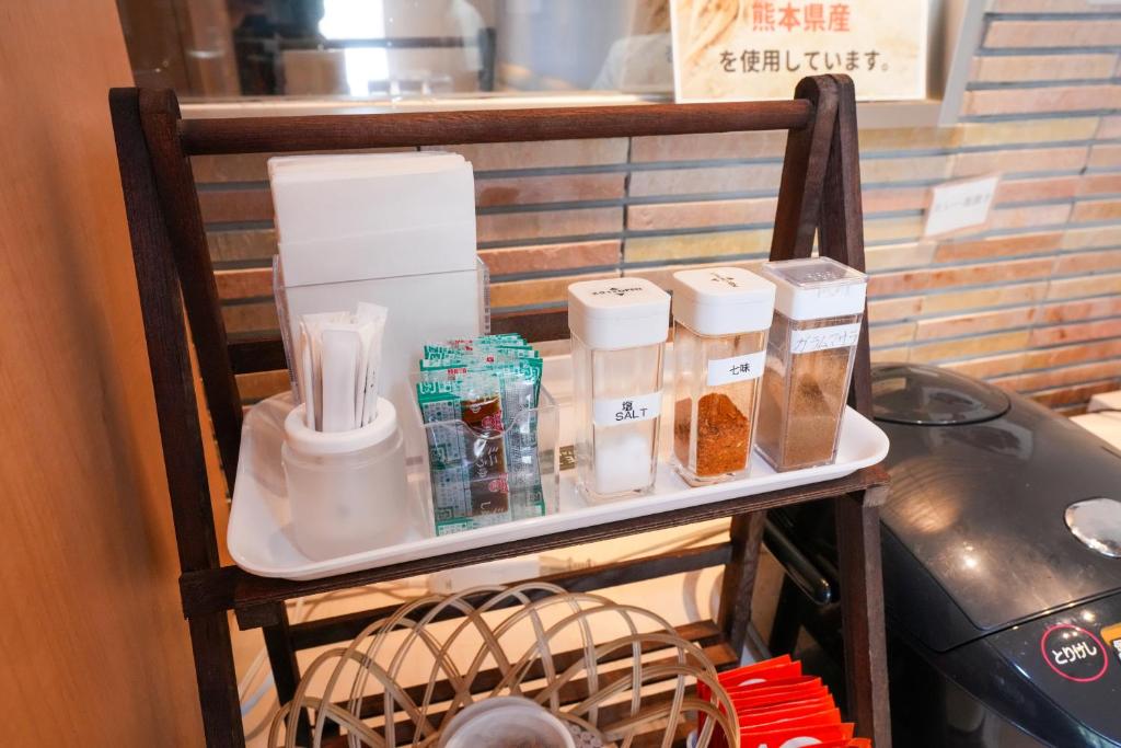 &and COMFY HOTEL Kumamoto Jo View廚房或簡易廚房