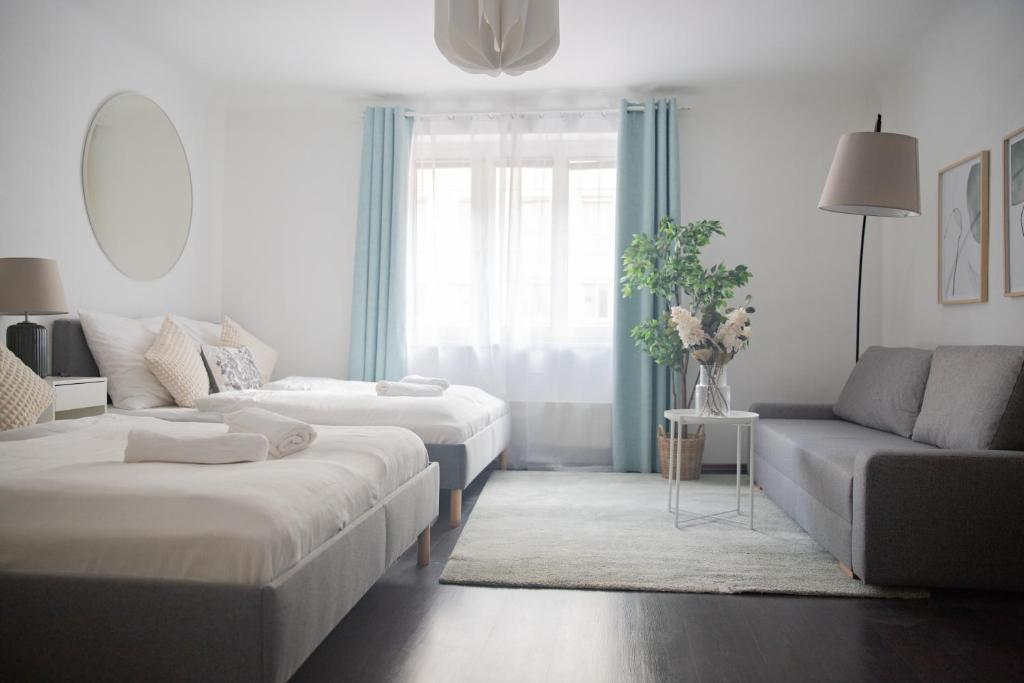 Krevet ili kreveti u jedinici u okviru objekta Studio Apartment, 3 min to U1 Reumannplatz