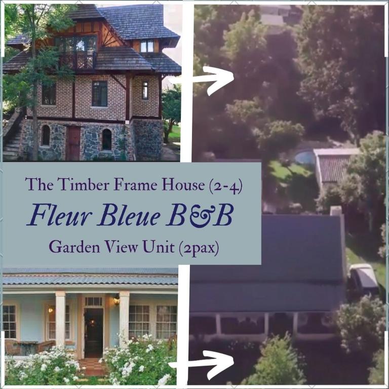 a collage of three pictures of a house at Fleur Bleue & The Timber Frame in Heidelberg