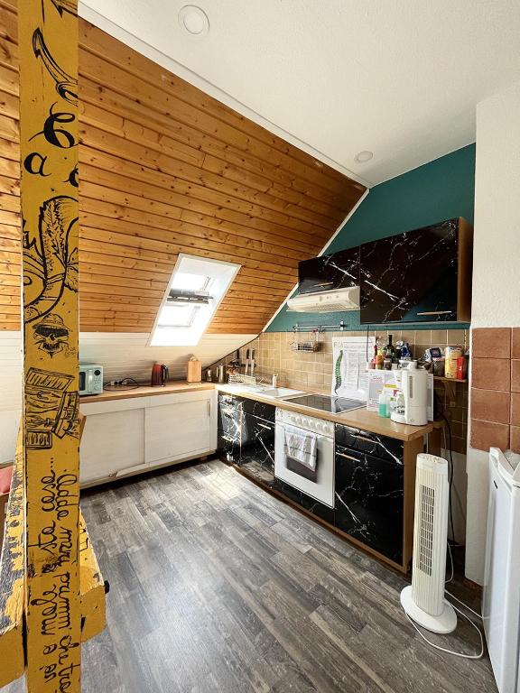 Kuchyň nebo kuchyňský kout v ubytování Homeplanet Hostel