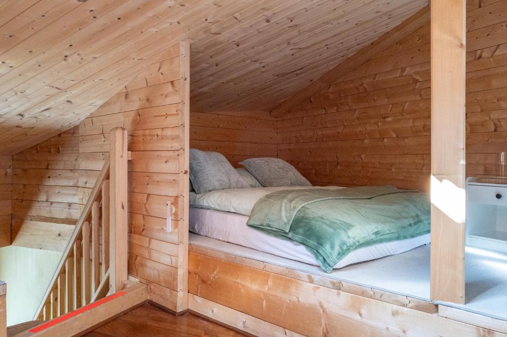 Postel nebo postele na pokoji v ubytování Strohlehm'zhaus