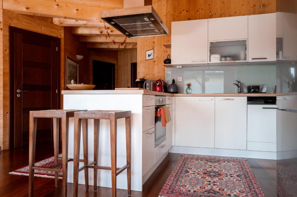 Kuchyň nebo kuchyňský kout v ubytování Strohlehm'zhaus