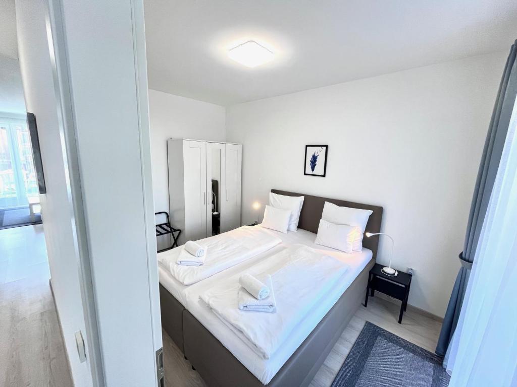 Posteľ alebo postele v izbe v ubytovaní BUDAPEST DOWNTOWN RESIDENCES LEO - AC, ELEVATOR, TERRACE