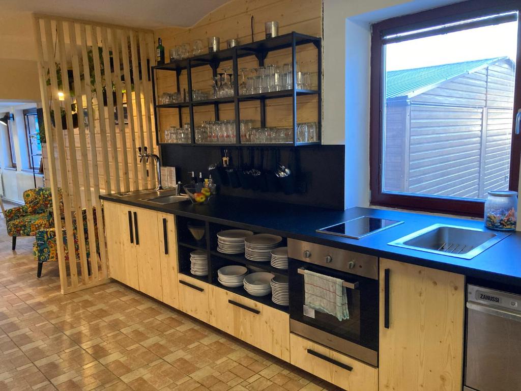 Kuchyň nebo kuchyňský kout v ubytování Apartmany Kadleců