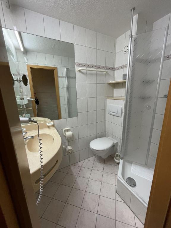 Koupelna v ubytování Casa Köstner