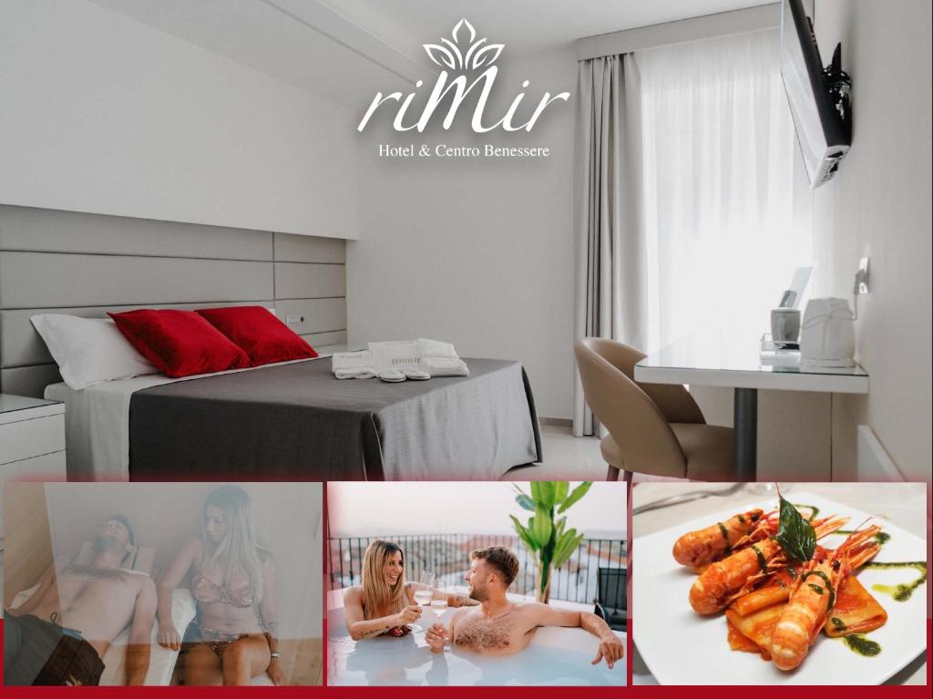 a collage of photos of a hotel and a room at RIMIR Hotel & Centro Benessere in Montecilfone