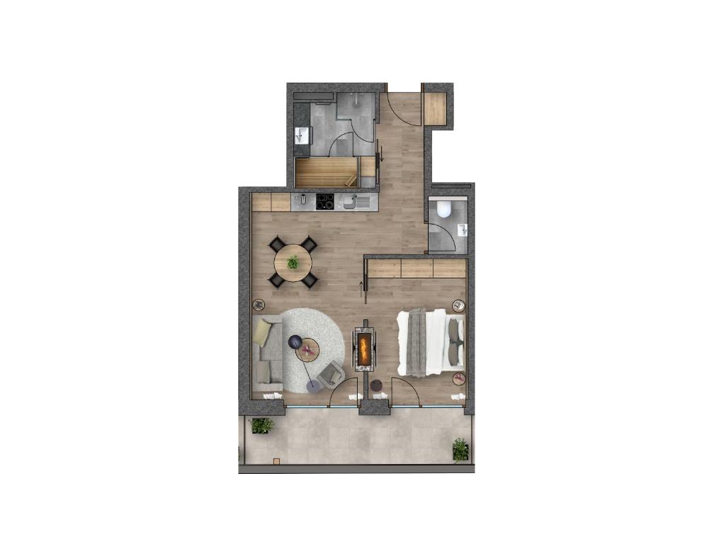 Půdorys ubytování Balma Restaurant Suites